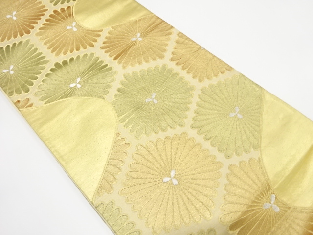 アンティーク　霞に若松模様織り出し袋帯（着用可）